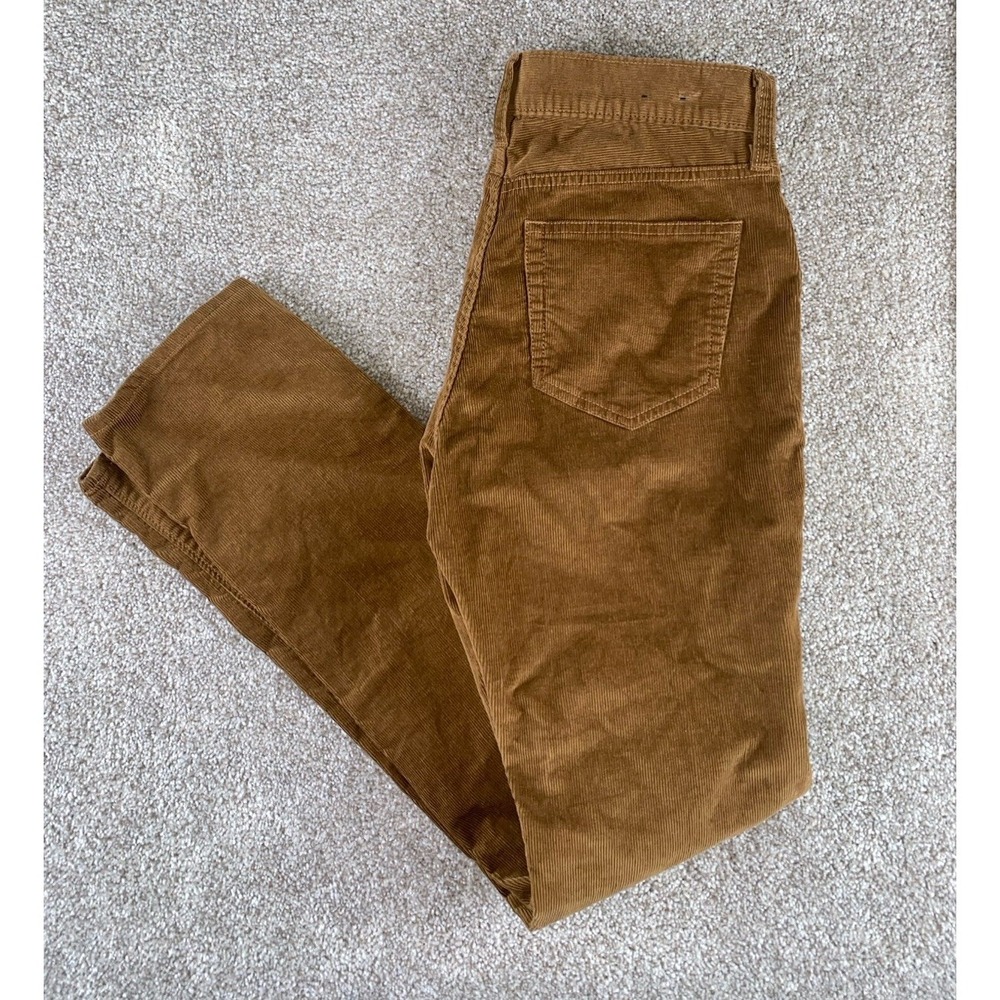 J. Crew Corduroy Pants Men's 29x32 484 Slim Straight Burnt Brown Casual Work
